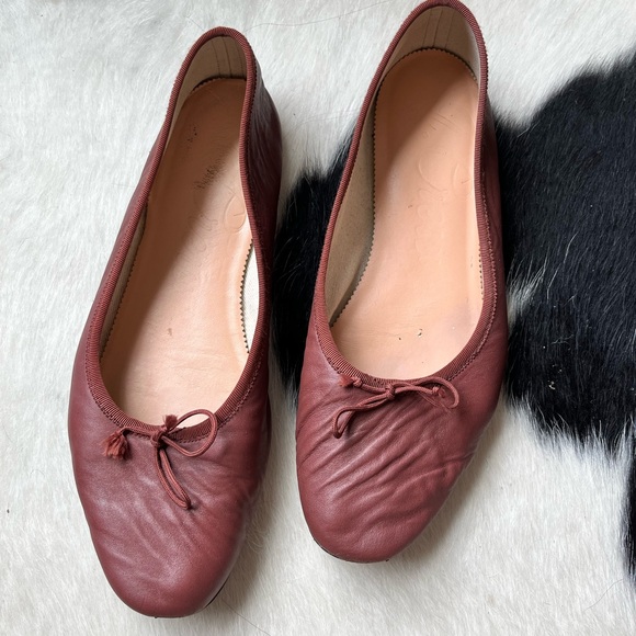 J. Crew Chestnut Brown Leather Ballet Flats - Picture 3 of 4